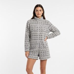 Gray Patterned Women's Aerie Romper